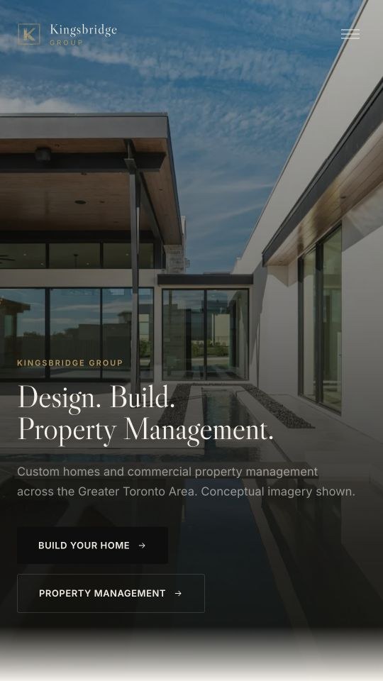 Kingsbridge mobile homepage